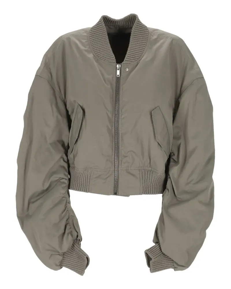 Rick Owens ruched-sleeve bomber jacket - Grau Grau