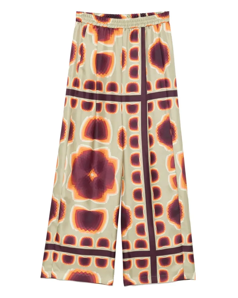 ODEEH Hose mit grafischem Print - Grün Grün
