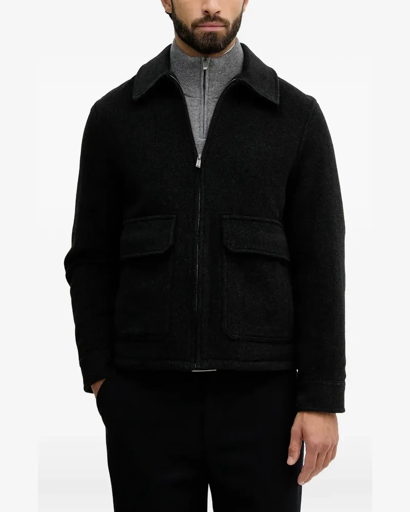 Trussardi zip-up shirt jacket - Schwarz Schwarz