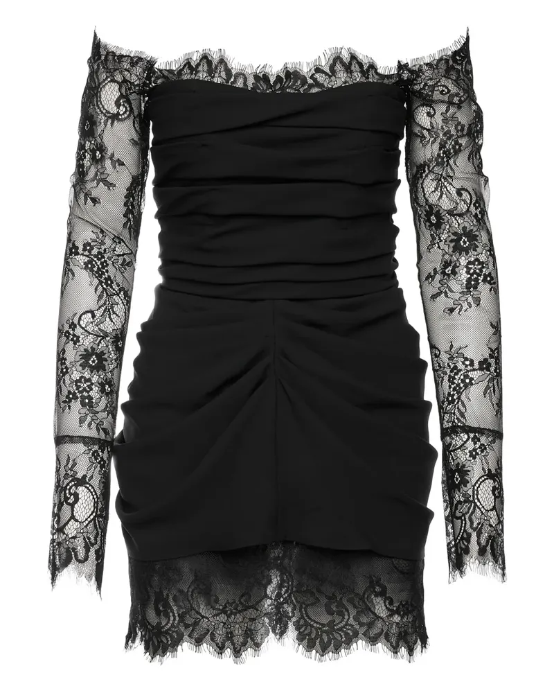 Ana Radu Minikleid mit Spitzenbesatz - Schwarz Schwarz