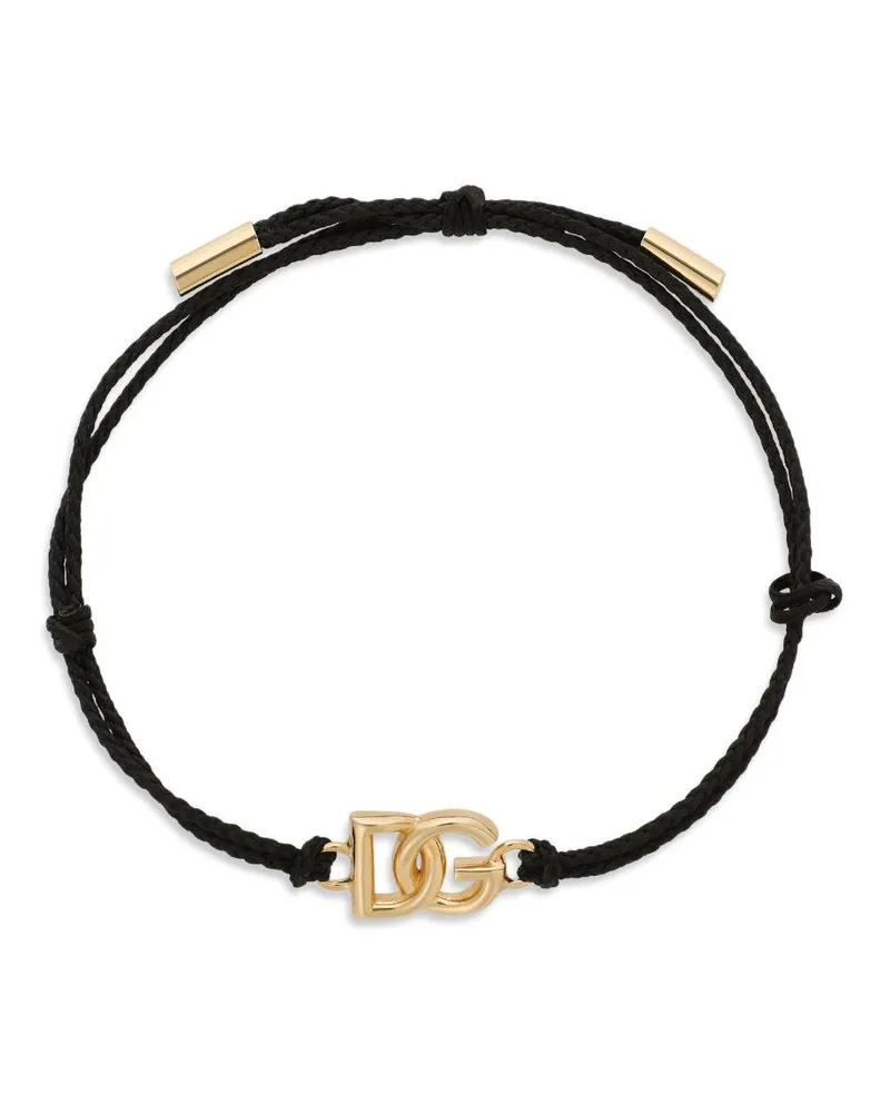 Dolce & Gabbana Kordelarmband mit DG-Anhänger - Gold Gold