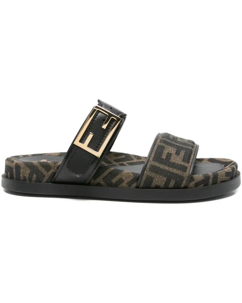 Fendi Feel Sandalen mit FF-Schnalle - Braun Braun