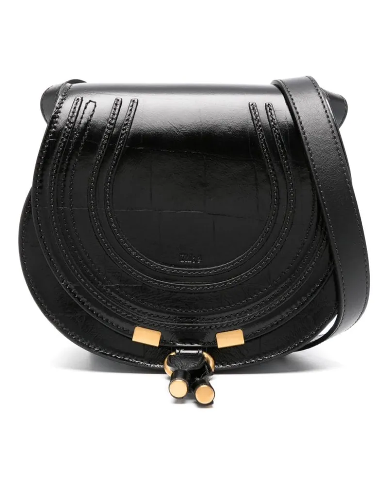 Chloé Kleine Marcie Saddle Schultertasche - Schwarz Schwarz