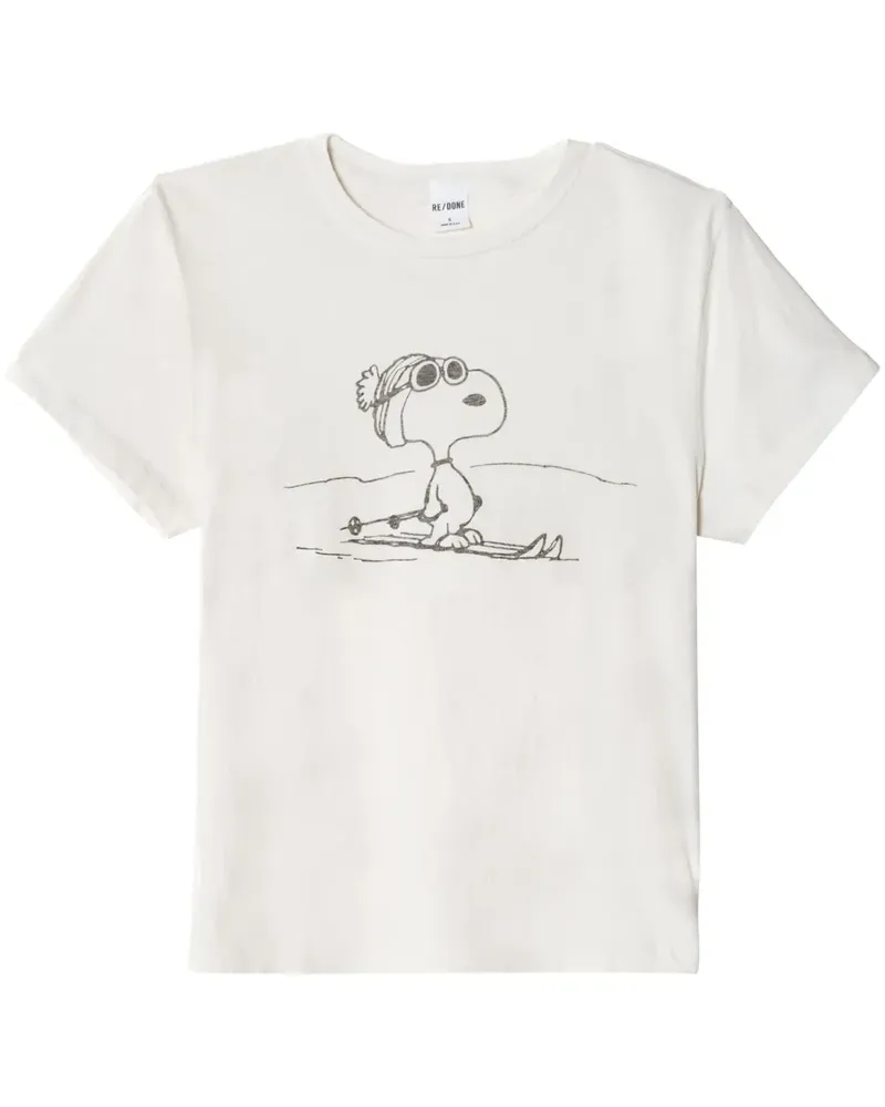 RE/DONE T-Shirt mit Classic Ski Snoopy-Print - Weiß Weiß