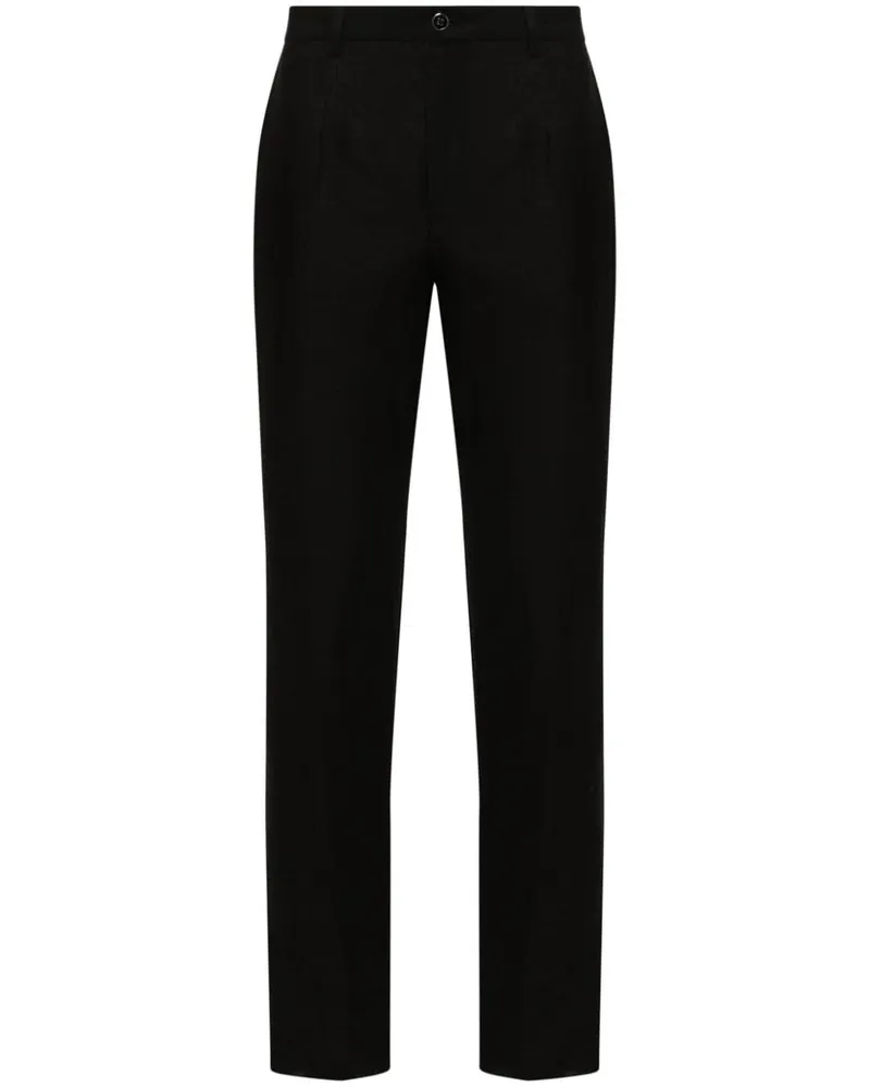 Dolce & Gabbana Klassische Leinenhose - Schwarz Schwarz