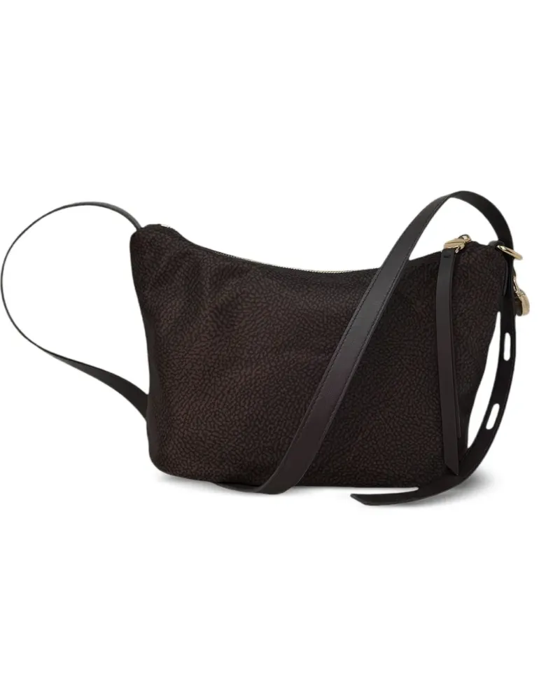 Borbonese Schultertasche mit Opthytis-Print - Braun Braun