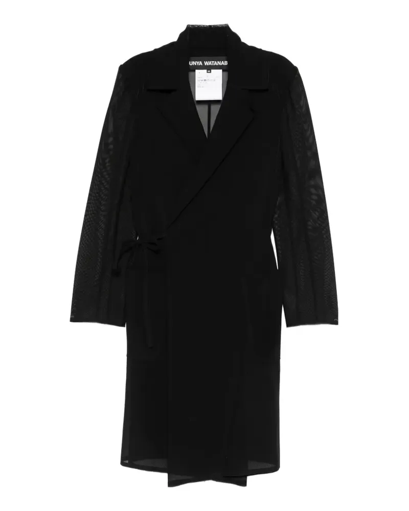 Junya Watanabe Mantel mit Mesh-Einsatz - Schwarz Schwarz