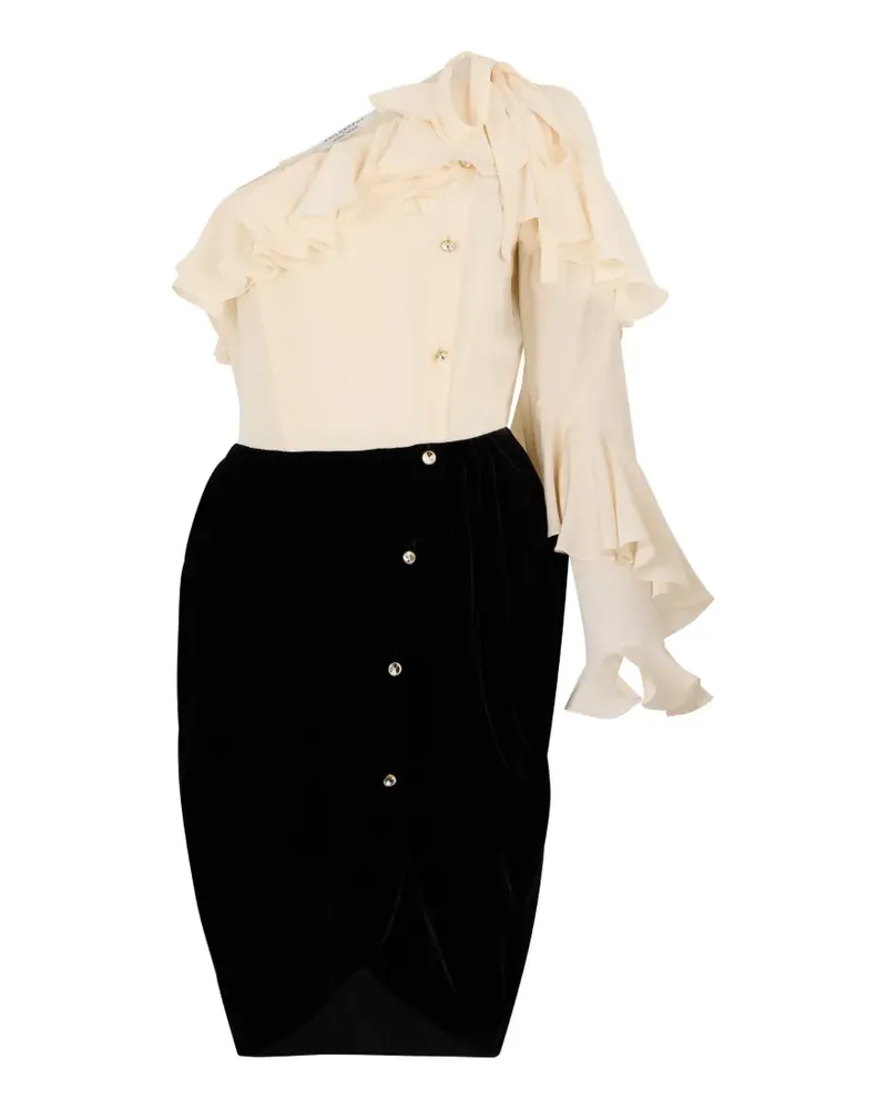 Philosophy Di Lorenzo Serafini Kleid mit asymmetrischem Ausschnitt - Schwarz Schwarz