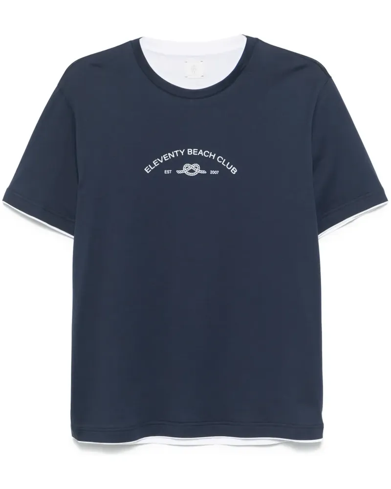 Eleventy T-Shirt mit rundem Ausschnitt - Blau Blau