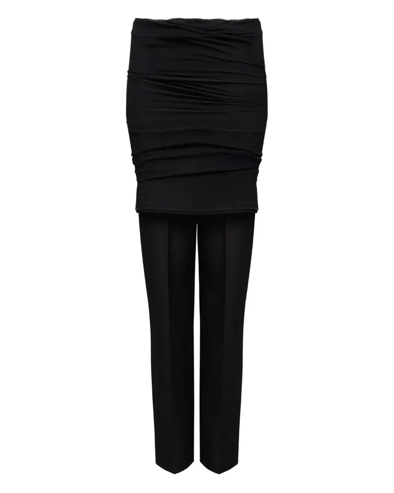 Maison Margiela Drapierte Hose im Layering-Look - Schwarz Schwarz