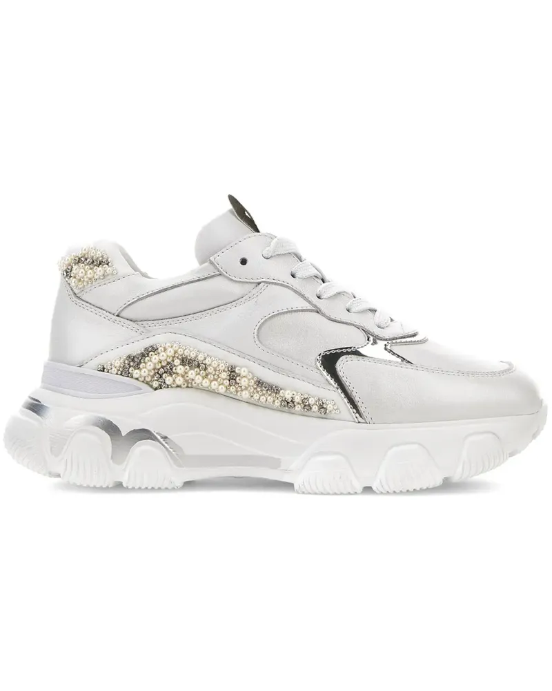 Hogan Hyperactive Sneakers mit Perlenverzierung - Weiß Weiß