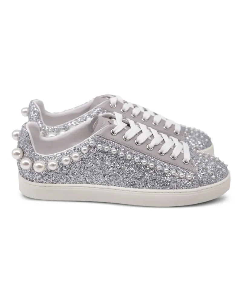 Stuart Weitzman Goldie Sneakers mit Kunstperlen - Silber Silber