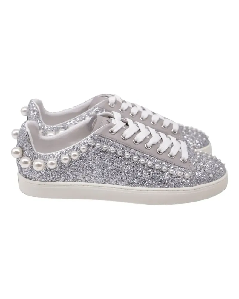 Stuart Weitzman Goldie Sneakers mit Kunstperlen - Silber Silber