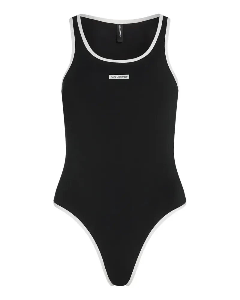 Karl Lagerfeld Body mit Logo-Patch - Schwarz Schwarz