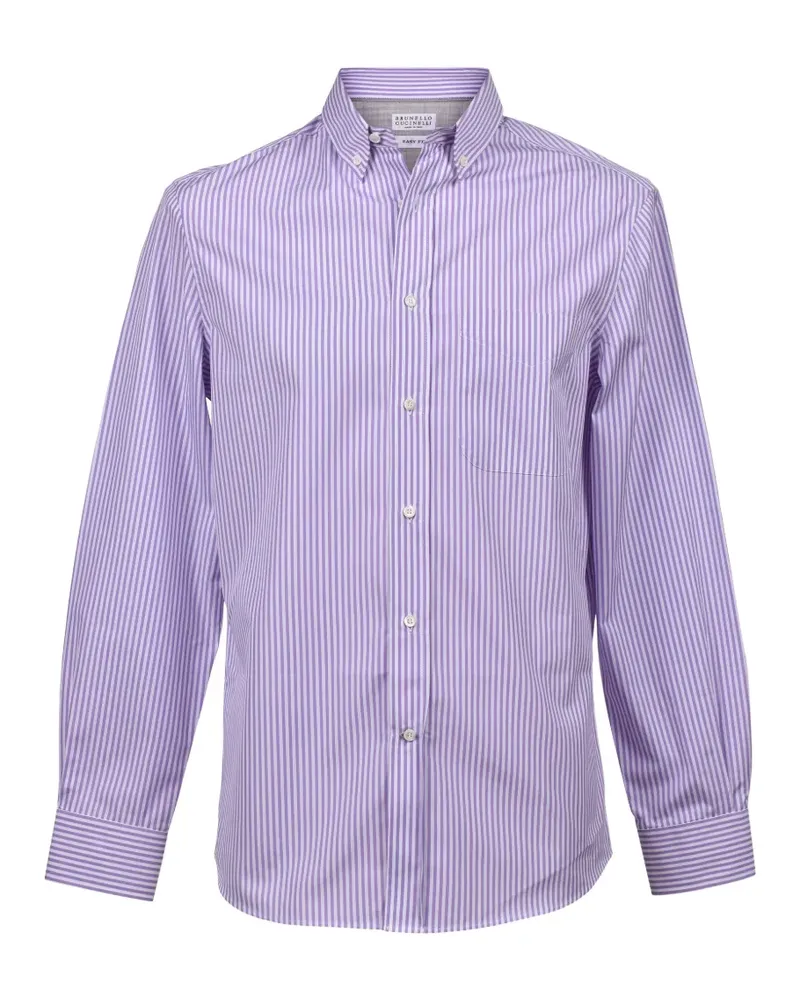 Brunello Cucinelli striped button-down shirt - Violett Violett