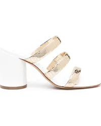 Casadei Geometrisch gemusterte Mules 90mm Gold