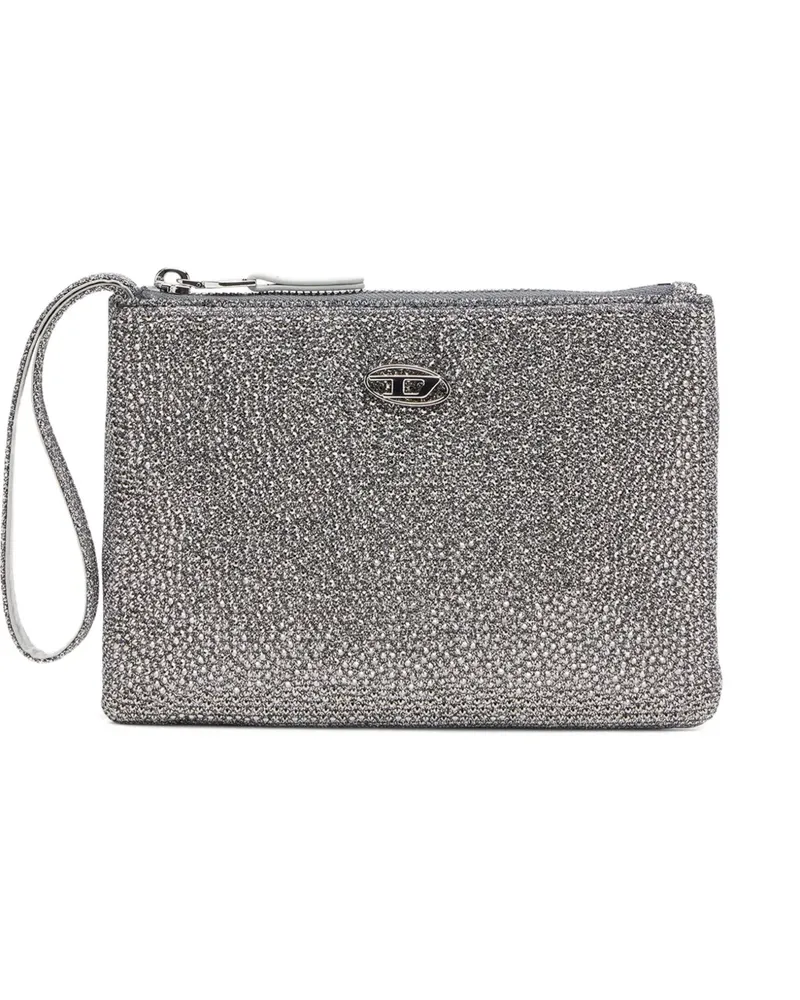 Diesel Portemonnaie mit Kristallen - Silber Silber
