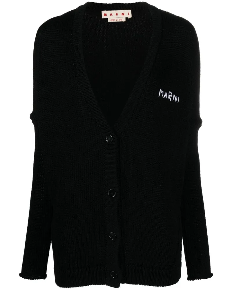 Marni Cardigan mit Logo-Stickerei - Schwarz Schwarz