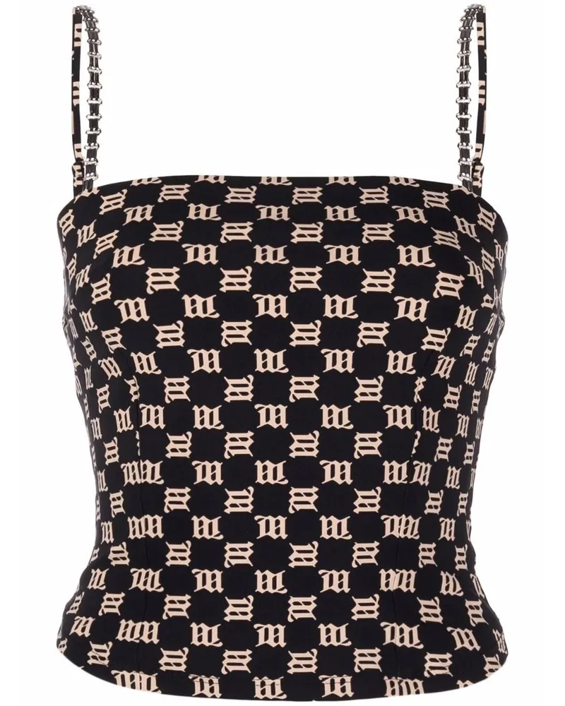 MISBHV Top mit Monogramm-Print - Schwarz Schwarz