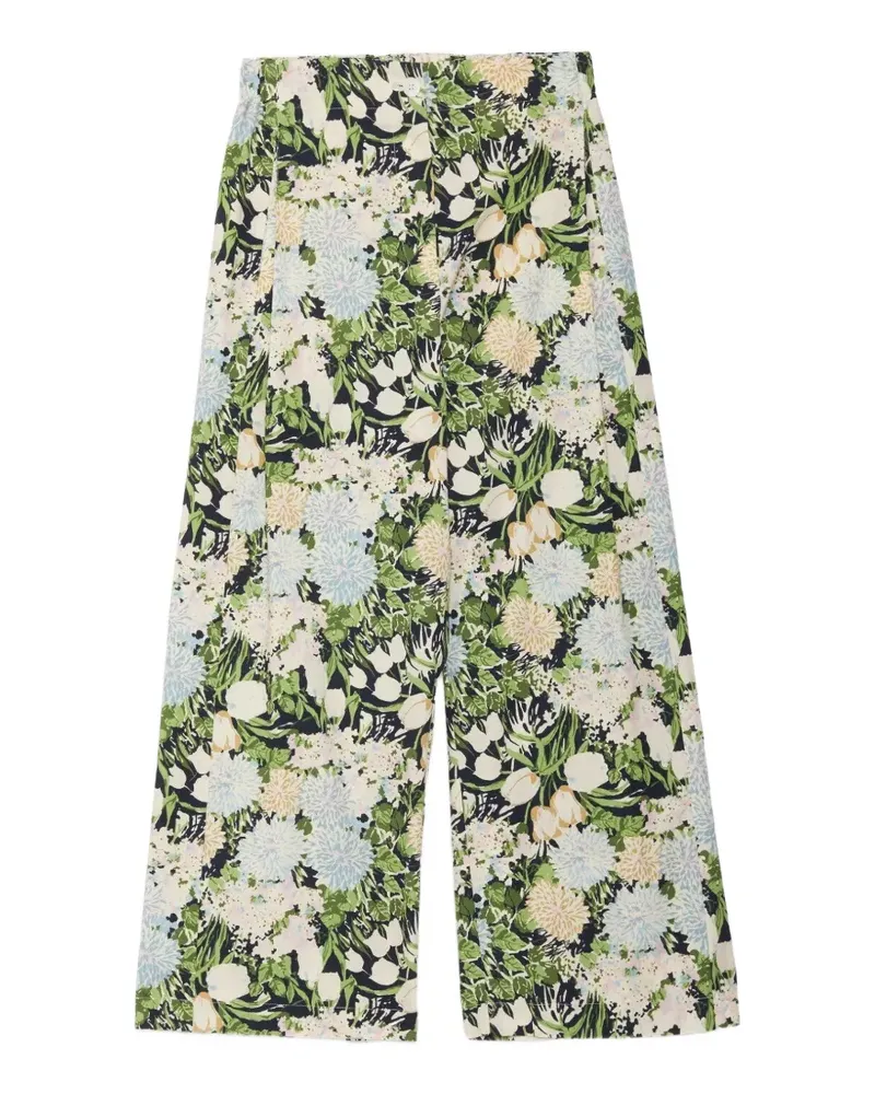 ottod’Ame Palazzohose mit Blumenmuster - Schwarz Schwarz