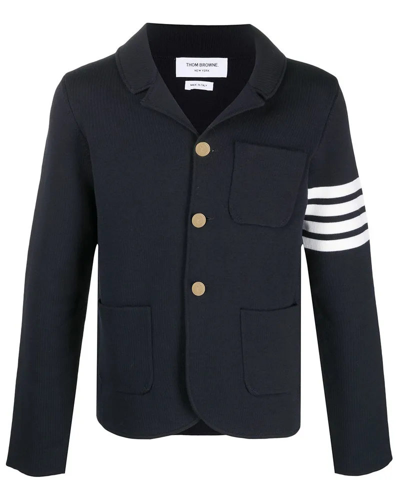 Thom Browne Gestricktes Sakko mit Streifen - Blau Blau