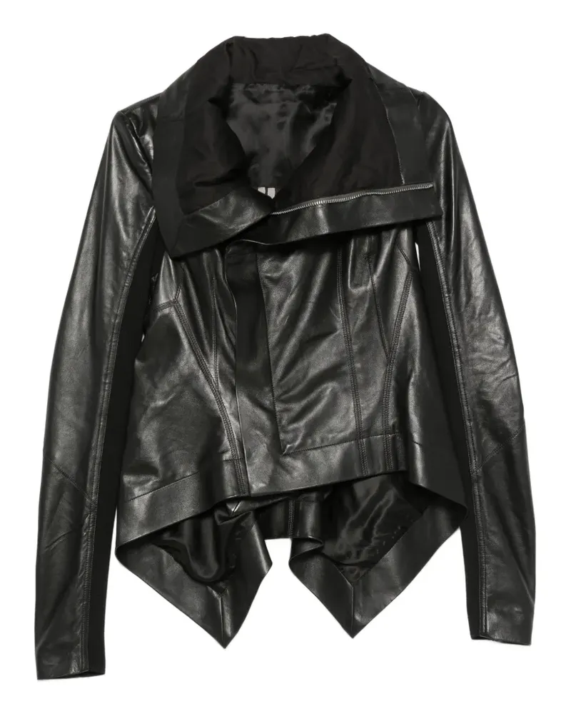 Rick Owens long-sleeves leather jacket - Schwarz Schwarz