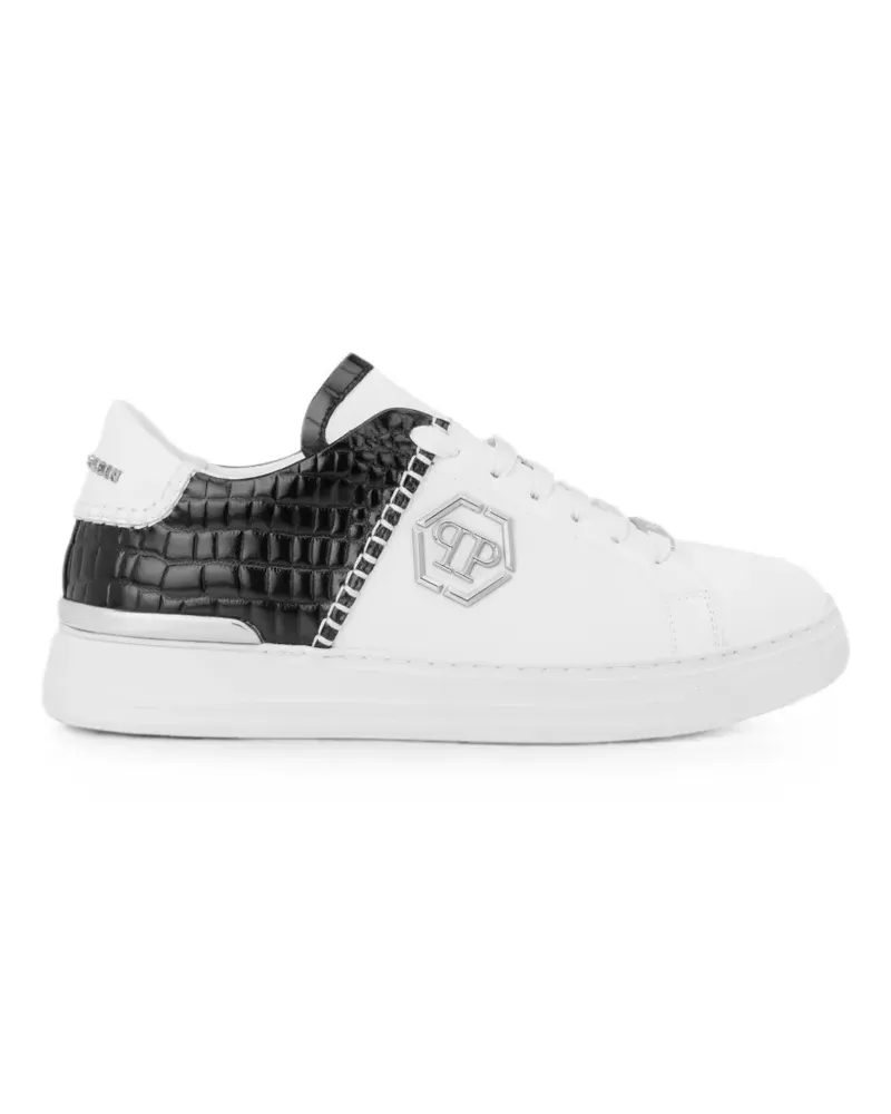 Philipp Plein Icon Cocco Mix crocodile-effect sneakers - Weiß Weiß