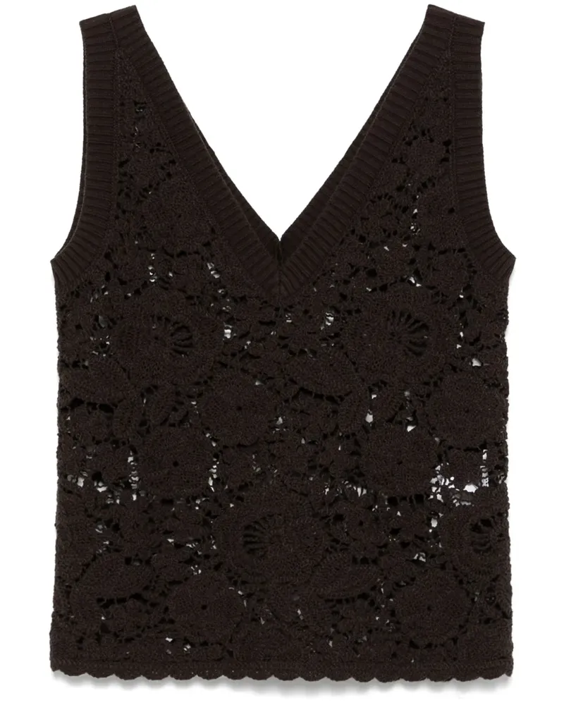 P.A.R.O.S.H. P.A.R.O H. Oberteil mit Lochstrickmuster - Braun Braun