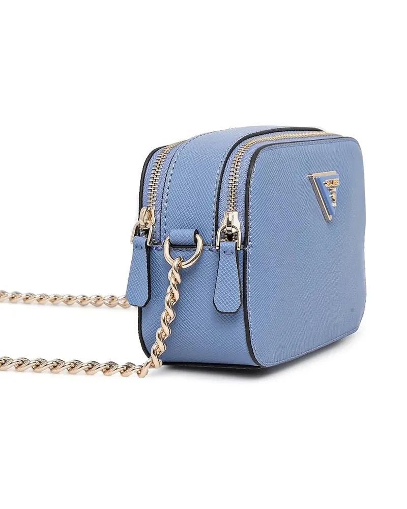Guess Mini Schultertasche mit doppeltem Reißverschluss - Blau Blau