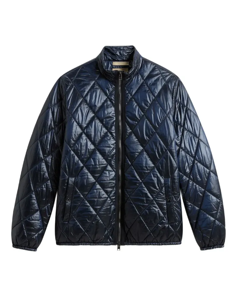 Woolrich Reißverschluss-Jacke mit Rautensteppung - Blau Blau