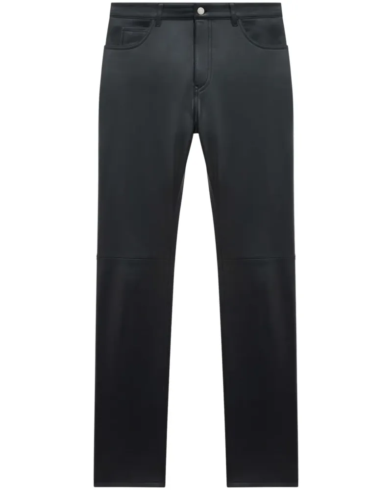 Courrèges Lederhose mit geradem Bein - Schwarz Schwarz