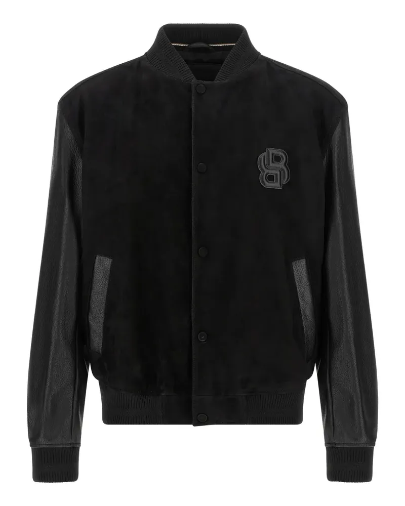 HUGO BOSS Bomberjacke mit Monogram-Patch - Schwarz Schwarz