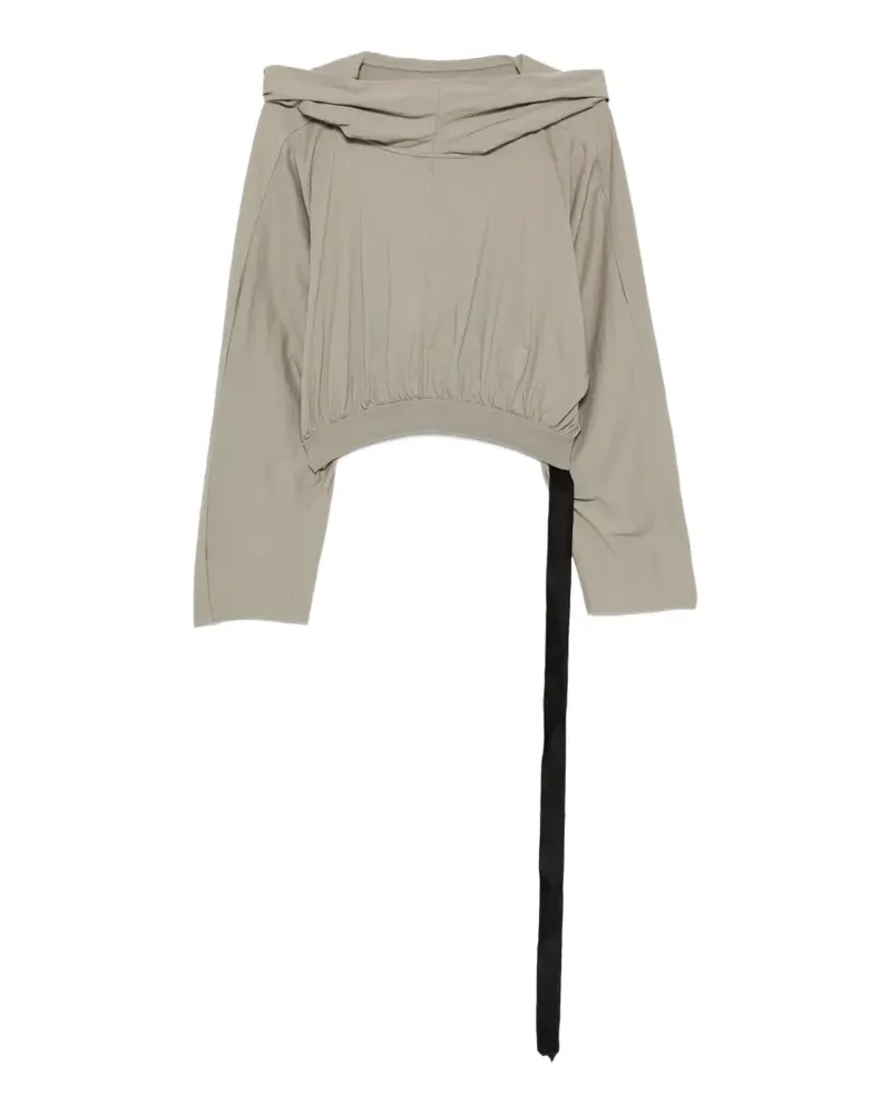 DRKSHDW by Rick Owens gathered crop hoodie - Grau Grau