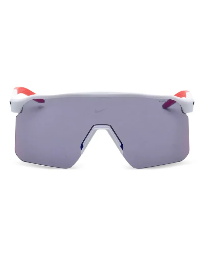 Nike Expedition Shield Sonnenbrille mit Oversized-Gestell - Weiß Weiß
