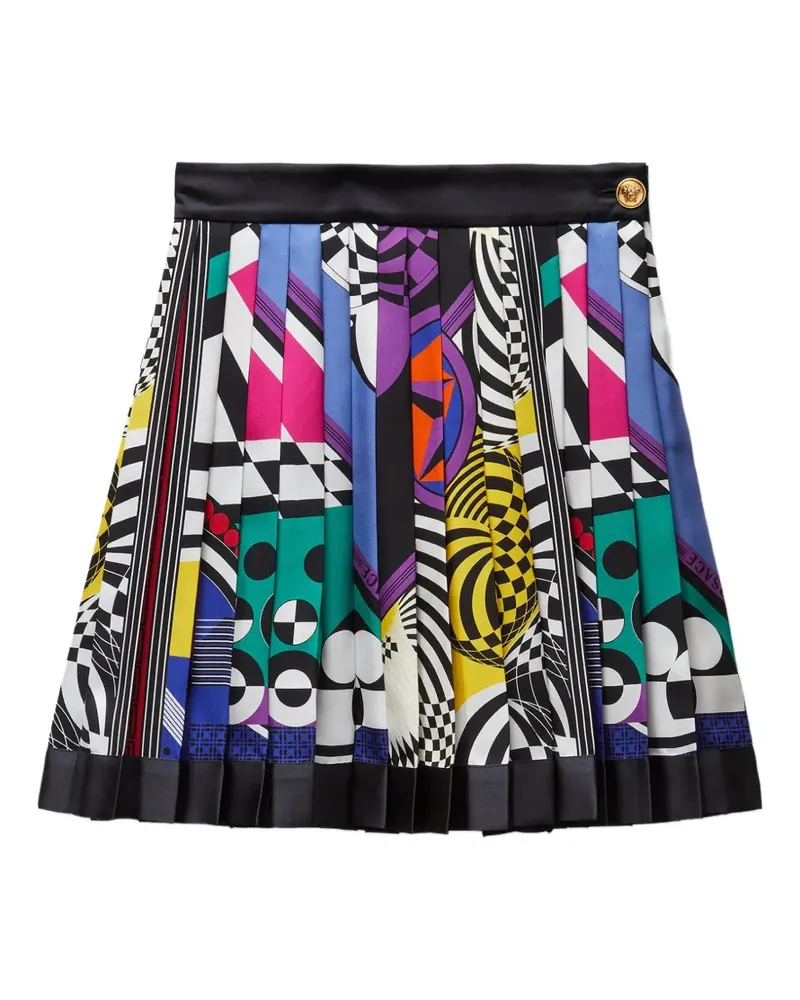 Versace printed silk-twill pleated mini skirt - Schwarz Schwarz
