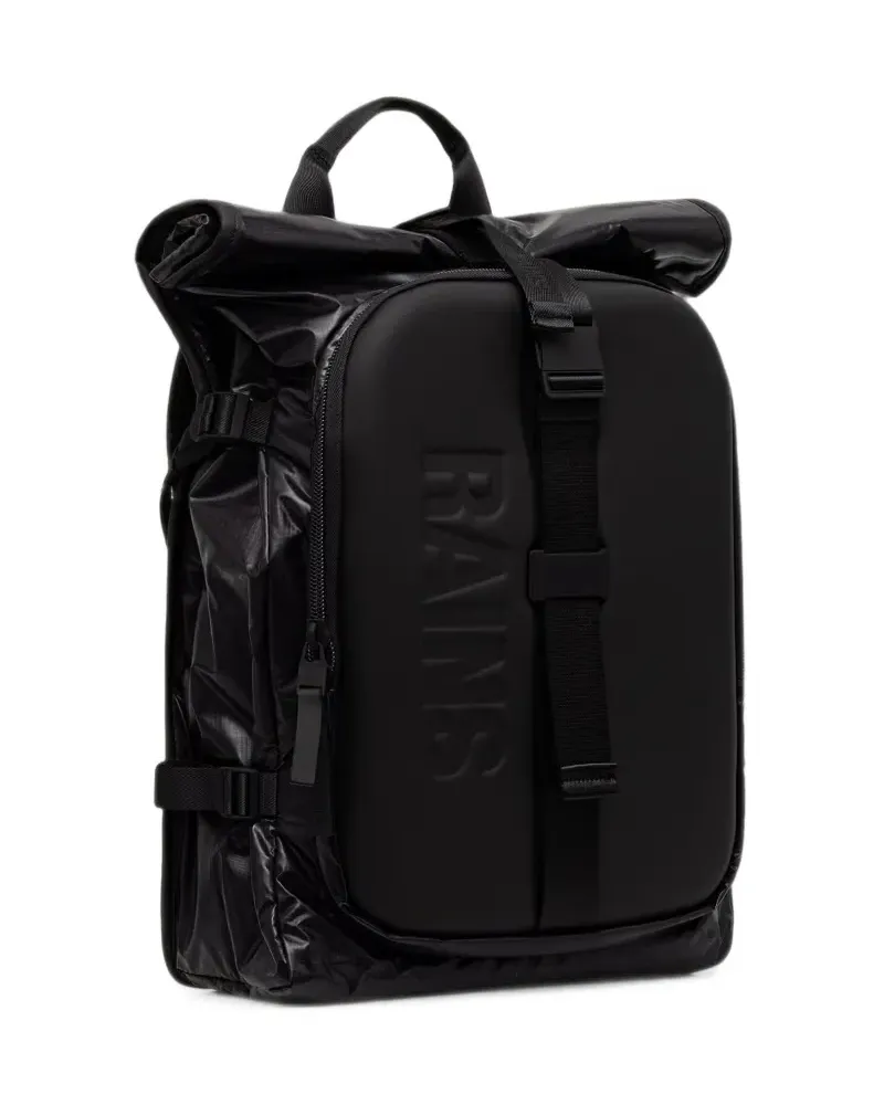 RAINS roll-top buckle-fastening backpack - Schwarz Schwarz