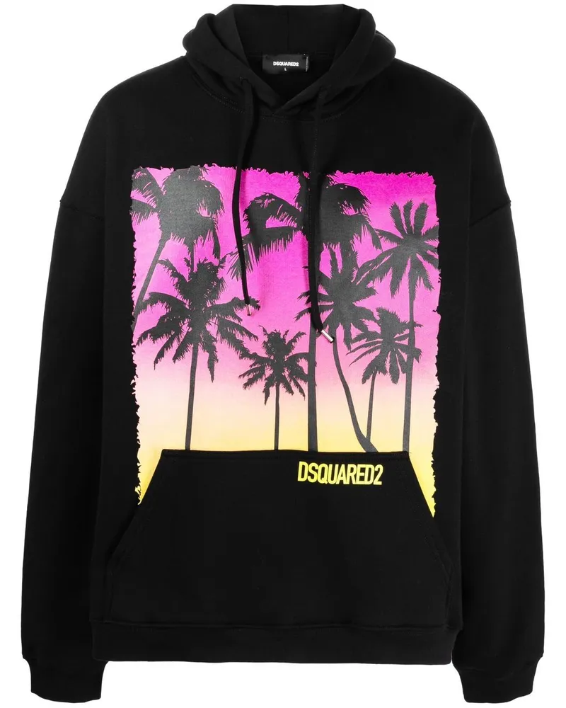 Dsquared2 Hoodie mit Palmen-Print - Schwarz Schwarz