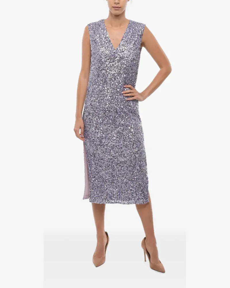 Notes du Nord Midikleid mit Pailletten - Violett Violett