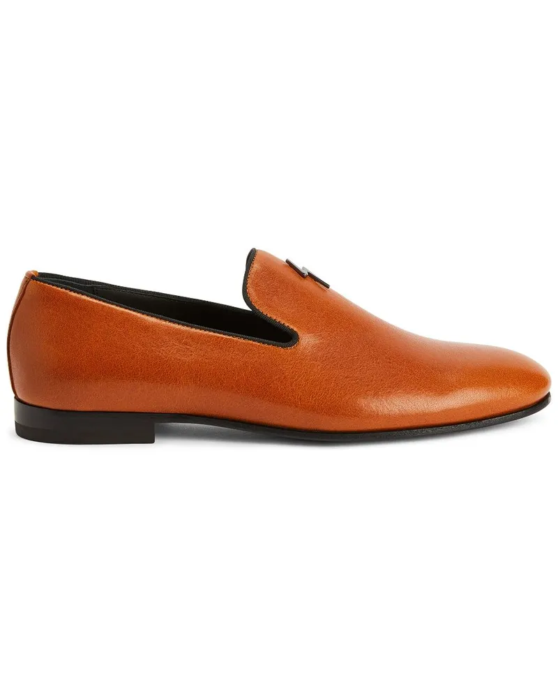 Giuseppe Zanotti Loafer mit Logo-Schild Orange