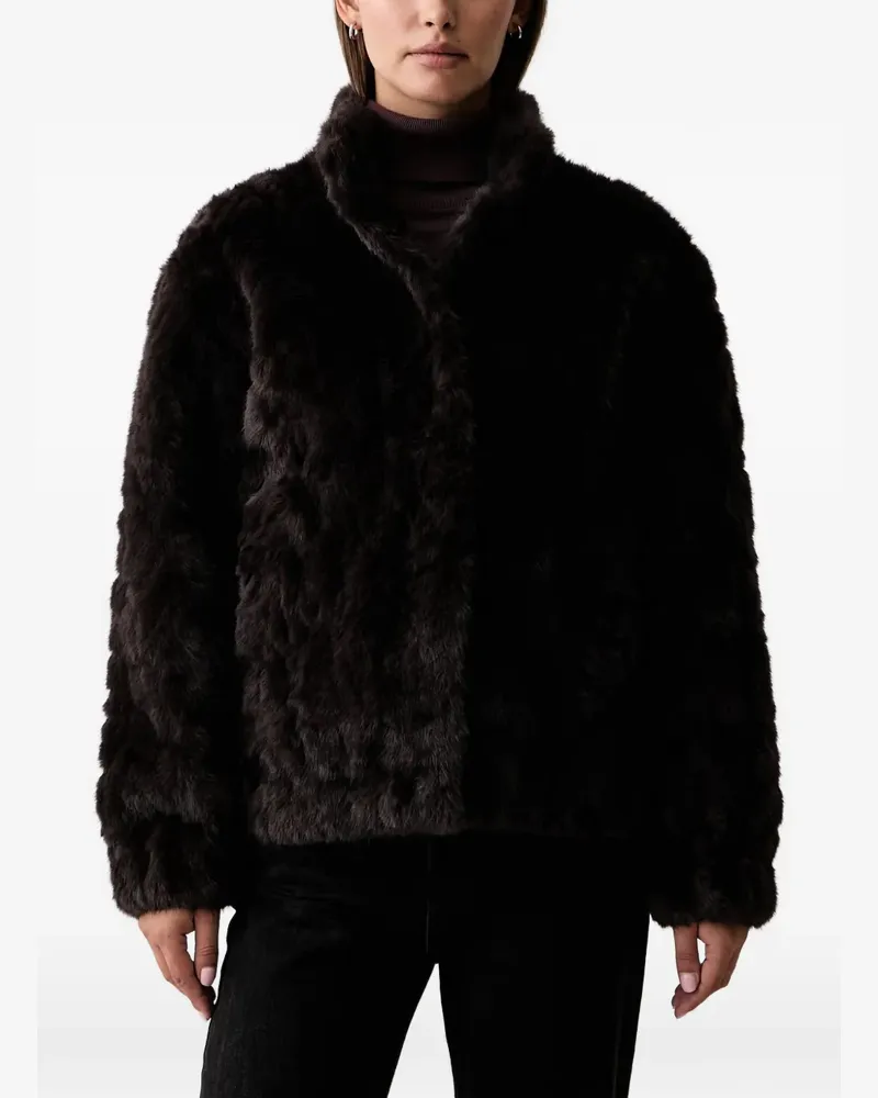 Silvian Heach embellished-button faux-fur jacket - Braun Braun