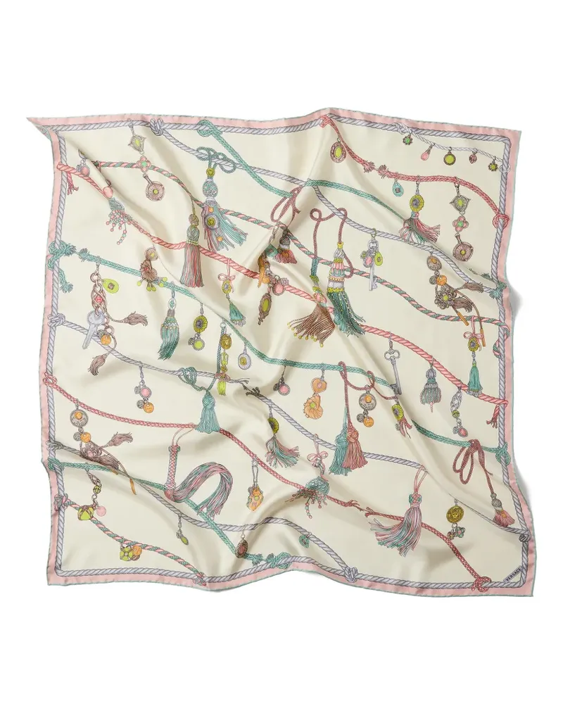 Versace Medusa rope-print scarf - Nude Nude