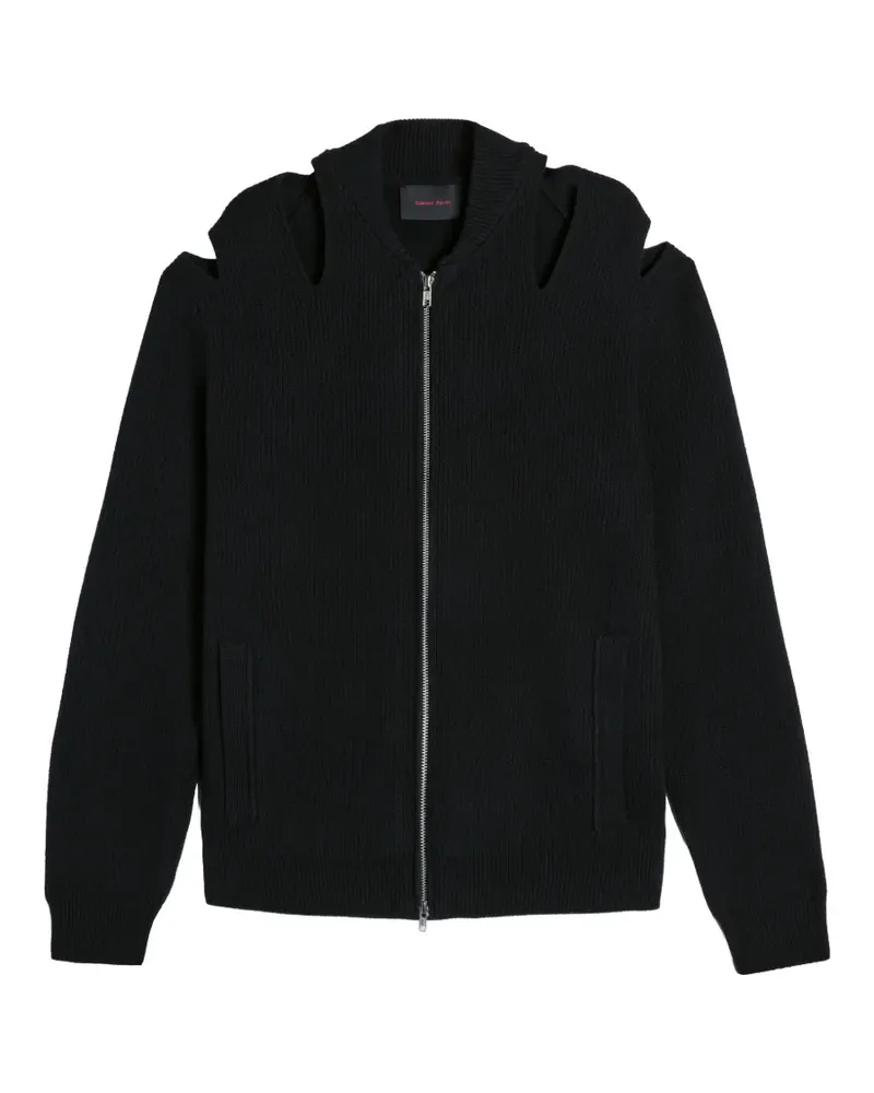 Simone Rocha Reißverschluss-Cardigan mit Schlitz - Schwarz Schwarz