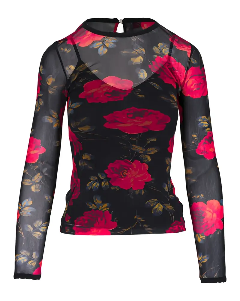 Carolina Herrera New York Bluse mit Blumenprint - Schwarz Schwarz