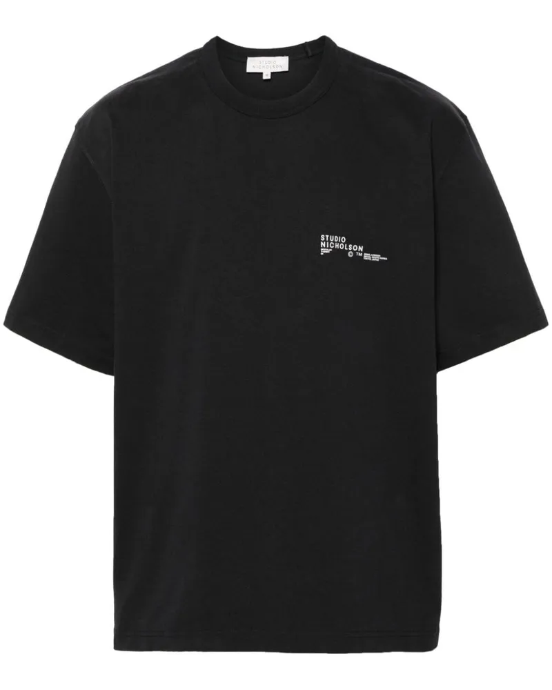 Studio Nicholson T-Shirt mit Logo-Print - Blau Blau