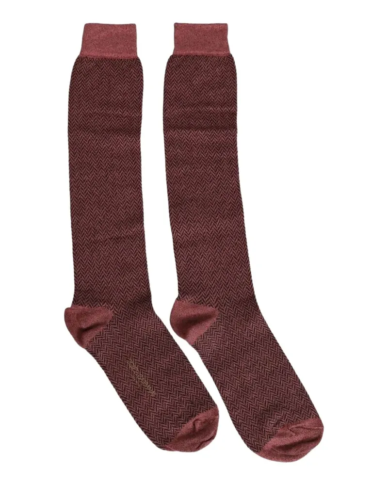Dolce & Gabbana herringbone-knit over-the-calf socks - Rot Rot