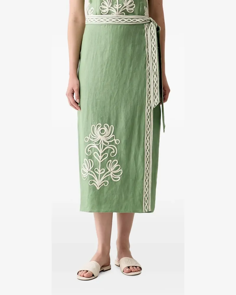 Hoss Intropia Renata. embroidered midi skirt - Grün Grün