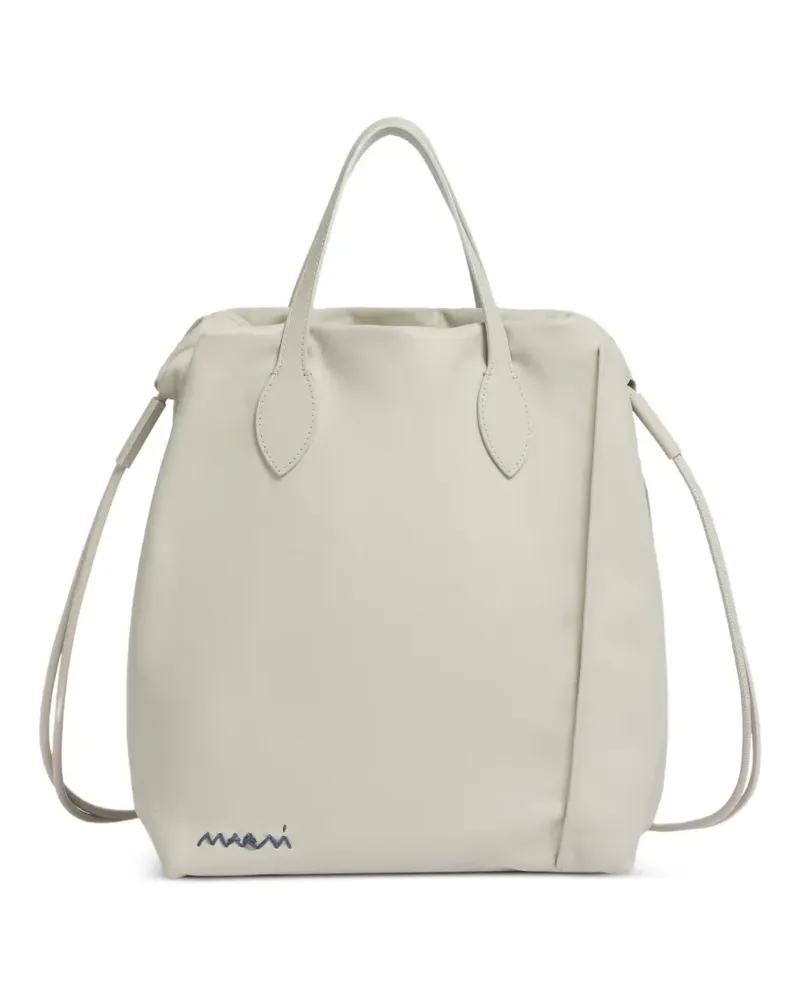 Marni Scrunchie Rucksack aus Leder - Grau Grau