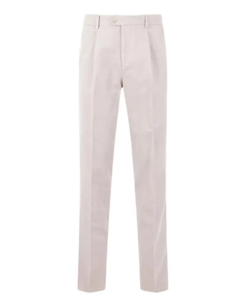 Brunello Cucinelli pleated cotton chinos - Weiß Weiß