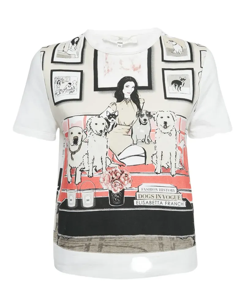 Elisabetta Franchi Dogs In Vogue print T-shirt - Weiß Weiß