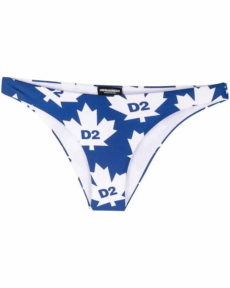 Dsquared2 Bikinihöschen mit Ahornblatt - Blau Blau
